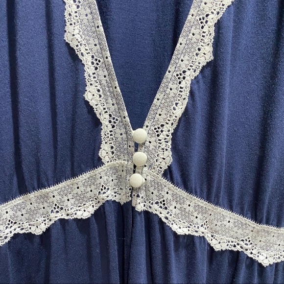COSABELLA lace trim flirty sleep robe NAVY/MOON L - Picture 4 of 13